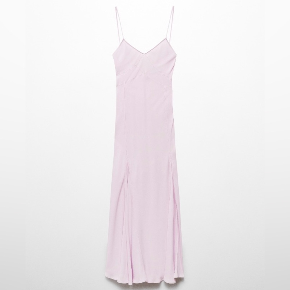 MNG Godets dress with decorative stitching